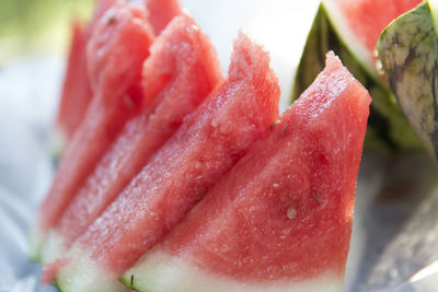 Close-up of watermelon slices