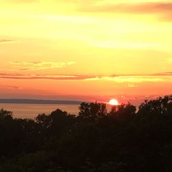 Scenic view of sunset over sea