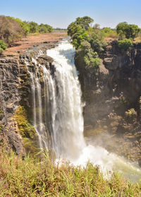 Victoria falls is a waterfall near the cities of victoria falls in zimbabwe and livingstone