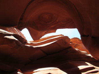 Low angle view of rock formation