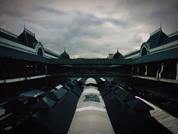 View of buildings against cloudy sky