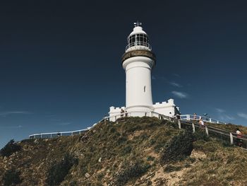 Low angle view of lighthouse against sky