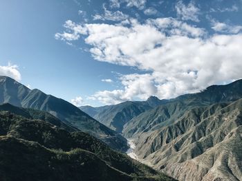 Scenic view of mountains against sky