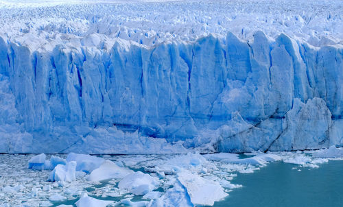 Aerial view of frozen lake