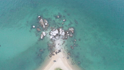 High angle view of sea against sky