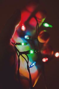 Close-up of illuminated christmas lights