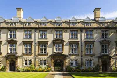 Facade of building against sky