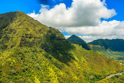 Scenic view of mountains against sky