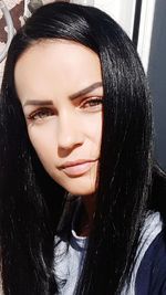 Close-up portrait of a beautiful young woman