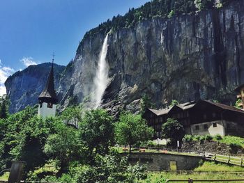 Scenic view of waterfall