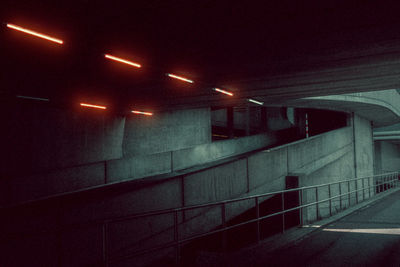 View of illuminated subway tunnel