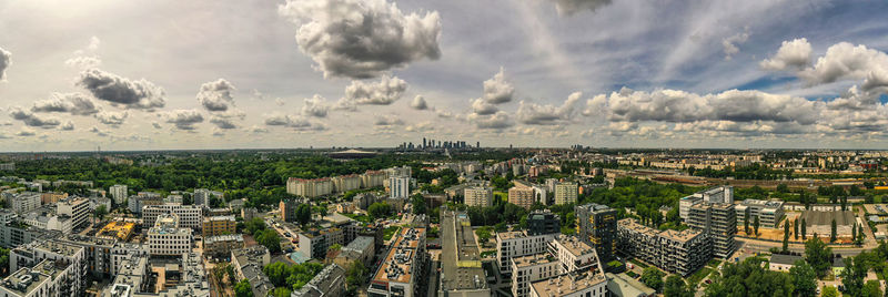 Panoramic view of city against sky