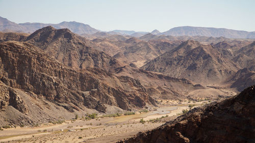 Scenic view of mountains against clear sky