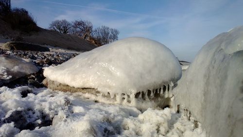 Scenic view of snow covered landscape