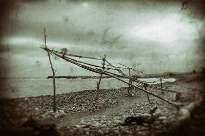 View of sea against cloudy sky