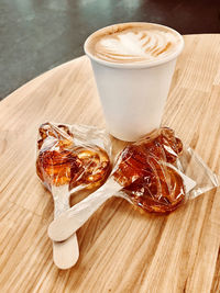 Close-up of coffee on table