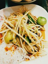 Close-up of food served in plate