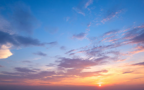 Low angle view of sky during sunset