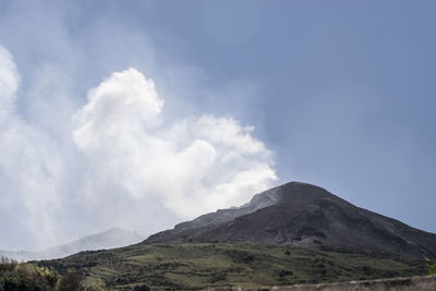 Low angle view of mountains against sky