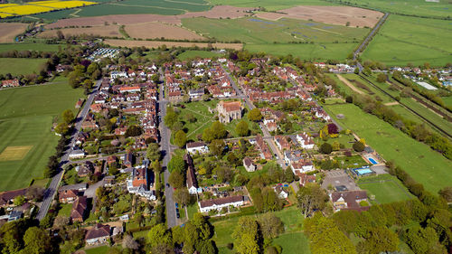 High angle view of townscape