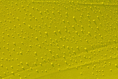 Full frame shot of wet yellow background