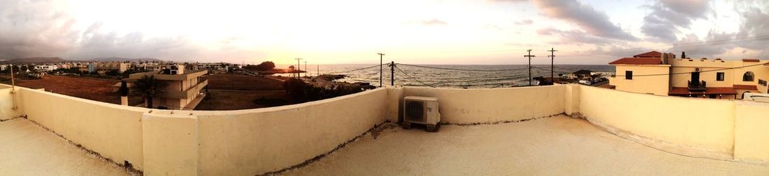 Panoramic view of sea at sunset