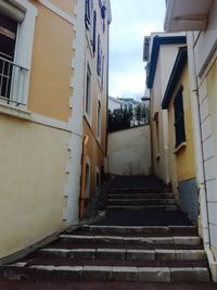 Alley amidst buildings against sky