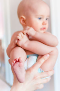 Close-up of baby hand