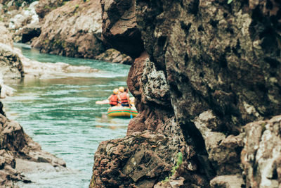 Rock formation in water