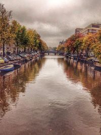 View of river against cloudy sky