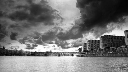 River against cloudy sky