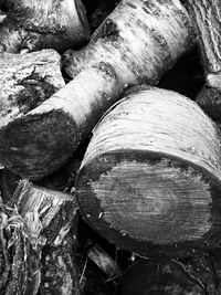Full frame shot of wooden logs
