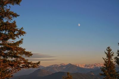 Scenic view of mountains against clear sky