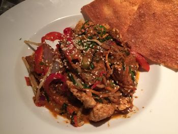 Close-up of meat on plate