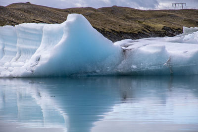 Scenic view of frozen lake