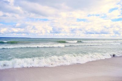 View of sea against cloudy sky