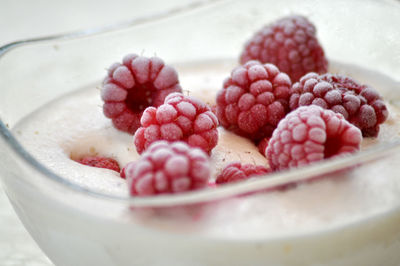 Close-up of strawberries in bowl