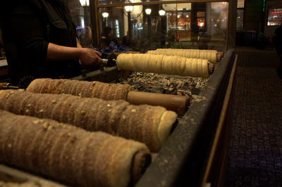 Close-up of preparing food for sale