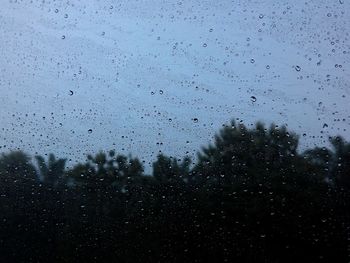 Full frame shot of raindrops on glass window