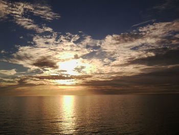 Scenic view of sea at sunset