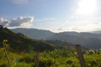 Scenic view of mountains against sky