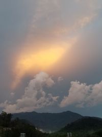 Scenic view of landscape against sky during sunset