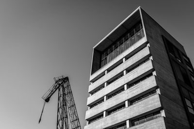 Low angle view of building against clear sky