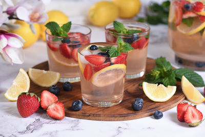 Close-up of dessert on table