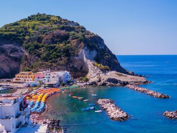 High angle view of beach against sky