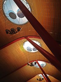 Low angle view of illuminated ceiling