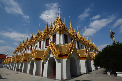 Exterior of temple building against sky