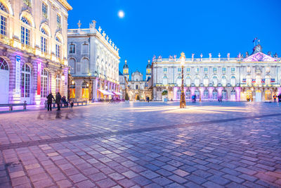 View of town square at night