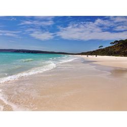 Scenic view of beach against sky