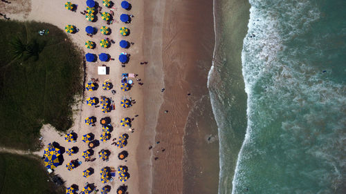 High angle view of beach